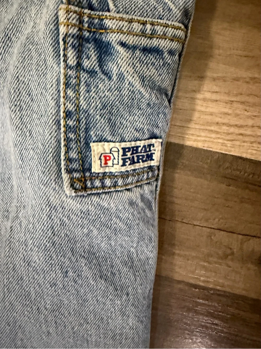 Vtg Phat Farm Painter Jeans Baggy Men’s 32 Button Fly .22 CAL Buttons DiceRivet